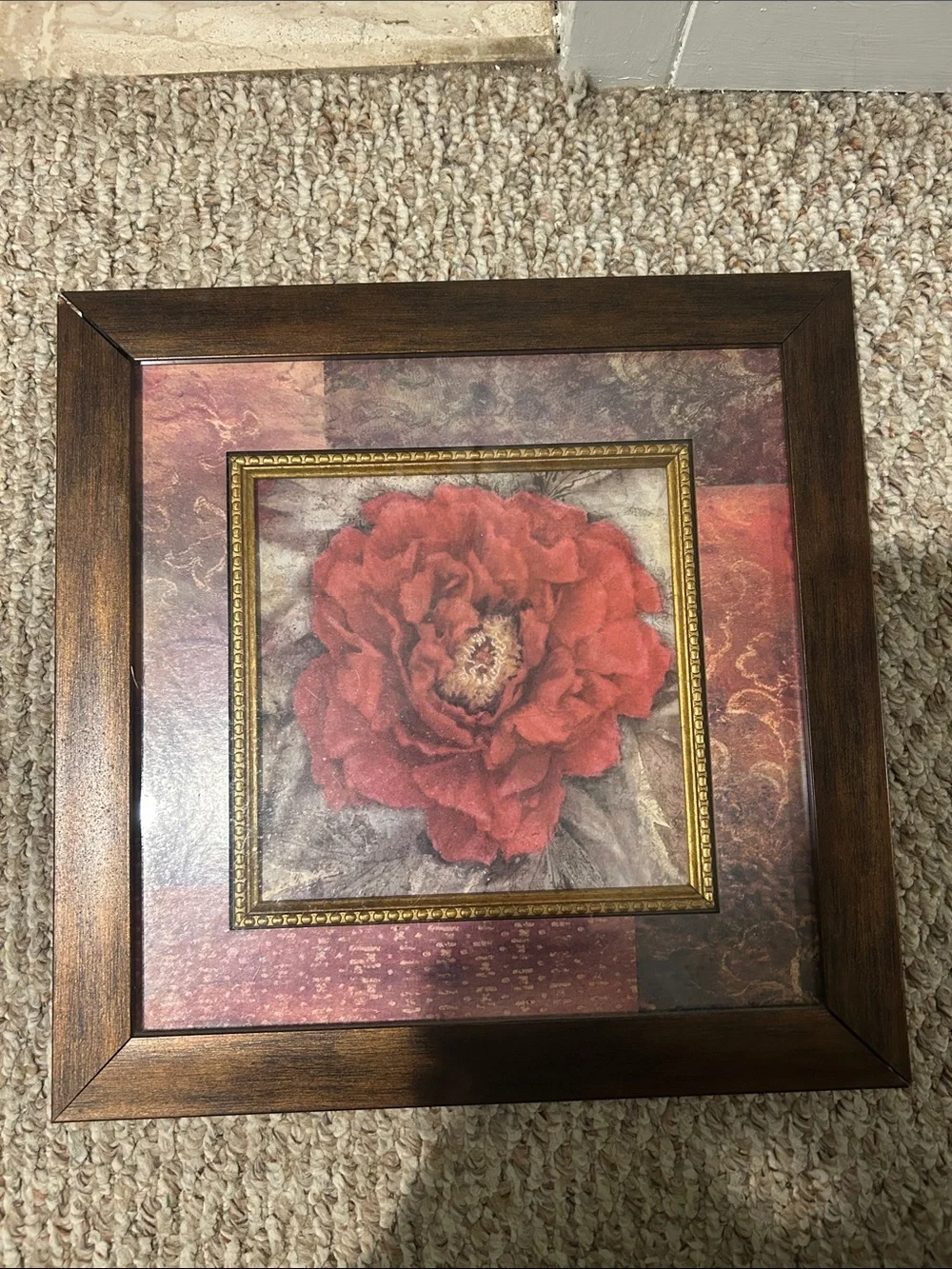 Framed Red Peony Wall Art – Home Accents
